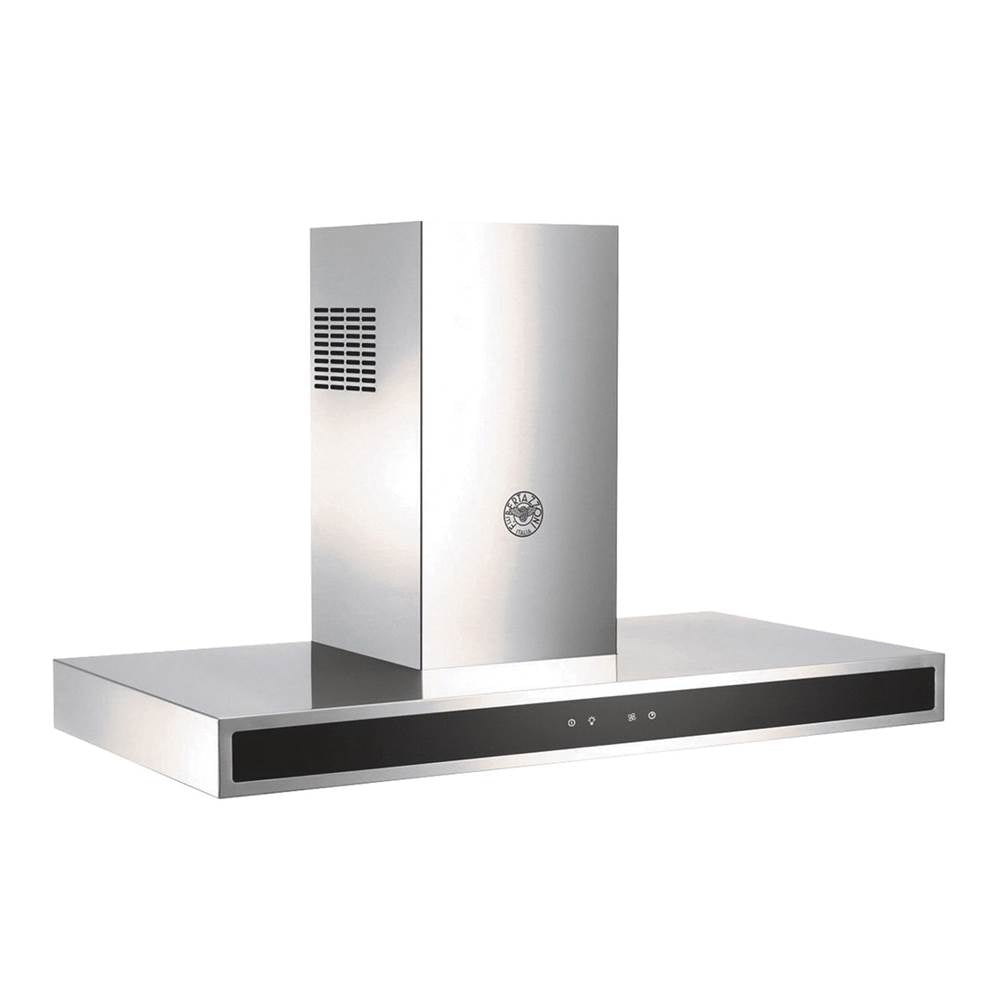 Bertazzoni - Wall Hood, 30'', 2 LED Lights, 600 cfm, Touch User Interface, Glass Panel - Black Glass,Stainless Steel