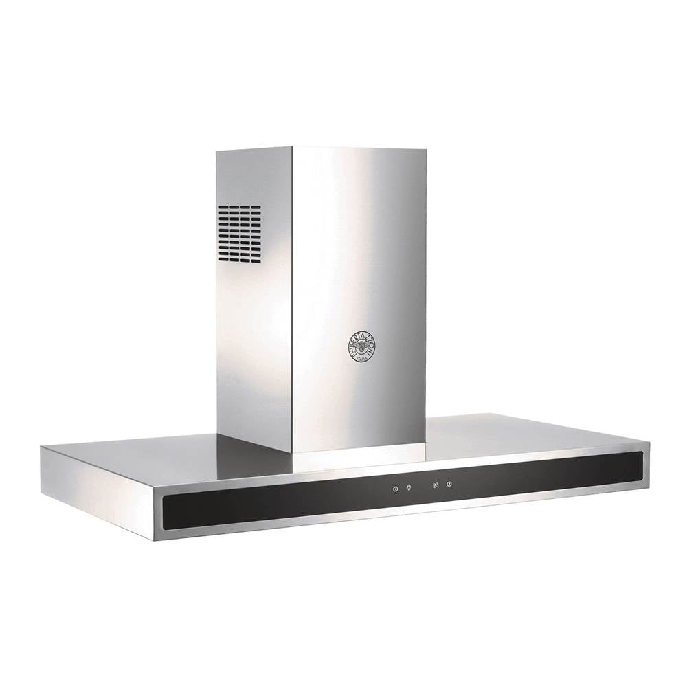 Bertazzoni - Wall Hood, 36'', 2 LED Lights, 600 cfm, Touch User Interface, Glass Panel - Black Glass,Stainless Steel