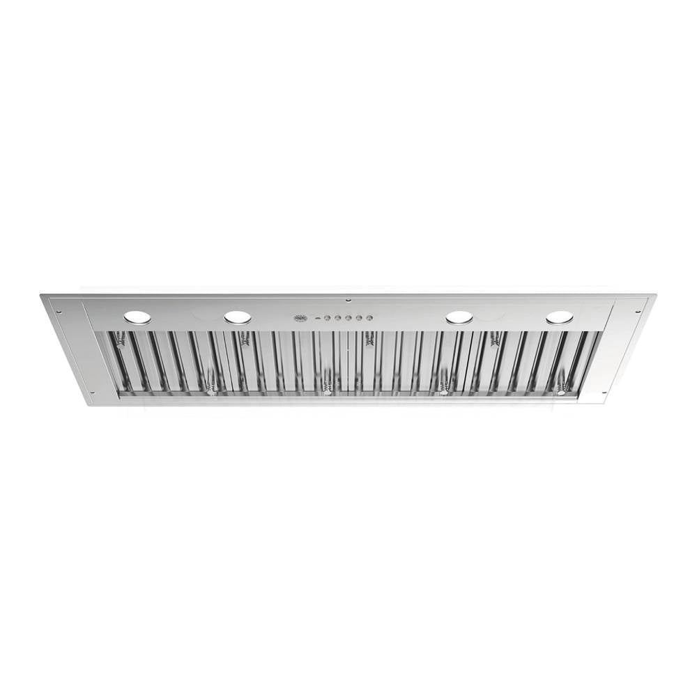 Bertazzoni - Insert Hood, 48'', 18.25'' D, Baffle Filter, Electronic Push Controls, 4 LED Lights, 1200 cfm, 3 SpeedPlus Booster - Stainless Steel