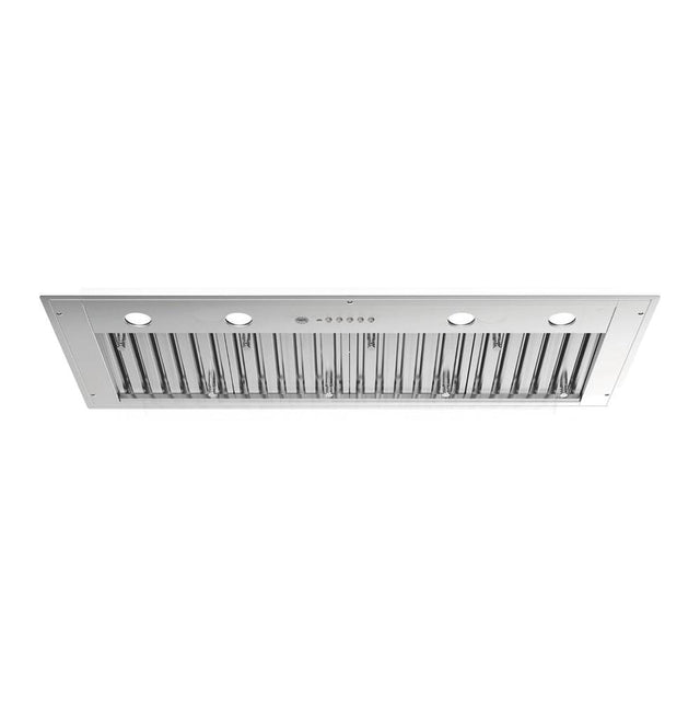 Bertazzoni - Insert Hood, 48'', 18.25'' D, Baffle Filter, Electronic Push Controls, 4 LED Lights, 1200 cfm, 3 SpeedPlus Booster - Stainless Steel