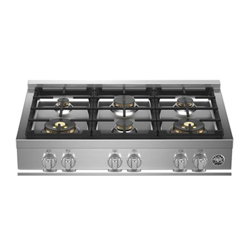 Bertazzoni - Master Series Gas Rangetop, 6 Brass Burners, 36'' - Stainless Steel