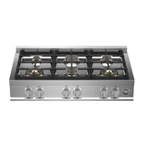 Bertazzoni - Master Series Gas Rangetop, 6 Brass Burners, 36'' - Stainless Steel