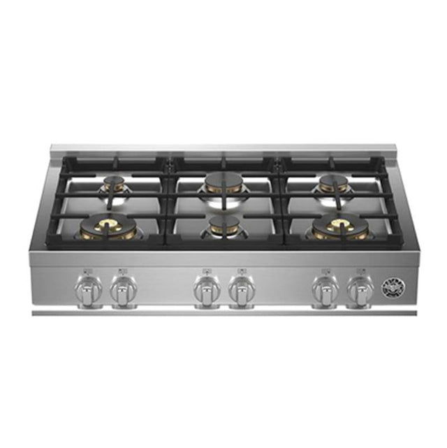 Bertazzoni - Master Series Gas Rangetop, 6 Brass Burners, 36'' - Stainless Steel