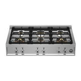 Bertazzoni - Professional Series Gas Rangetop, 6 Brass Burners, 36'' - Stainless Steel
