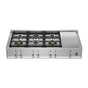 Bertazzoni - Professional Series Gas Rangetop, 6 Brass Burners Plus Griddle, 48'' - Stainless Steel