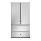 Bertazzoni - Counter Depth French Door Refrigerator, 36'', Internal Ice Maker - Stainless Steel
