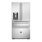 Bertazzoni - Counter Depth French Door Refrigerator, 36'', Ice and Water Dispenser through Door, Quattro Temp Zone Drawer - Stainless Steel