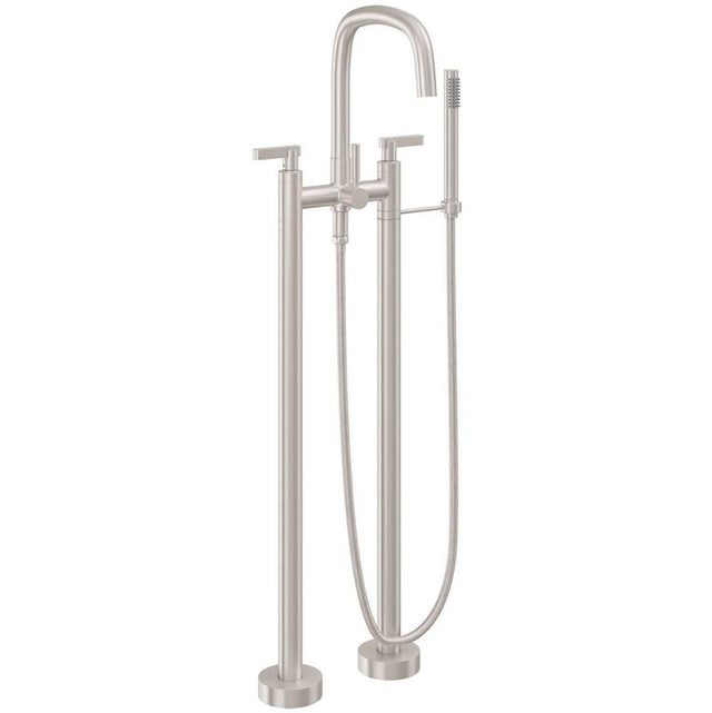 California Faucets - Contemporary Floor Mount Tub Filler - Gloss White