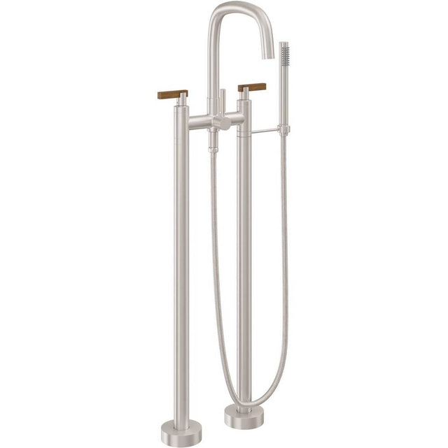 California Faucets - Contemporary Floor Mount Tub Filler - Gloss White