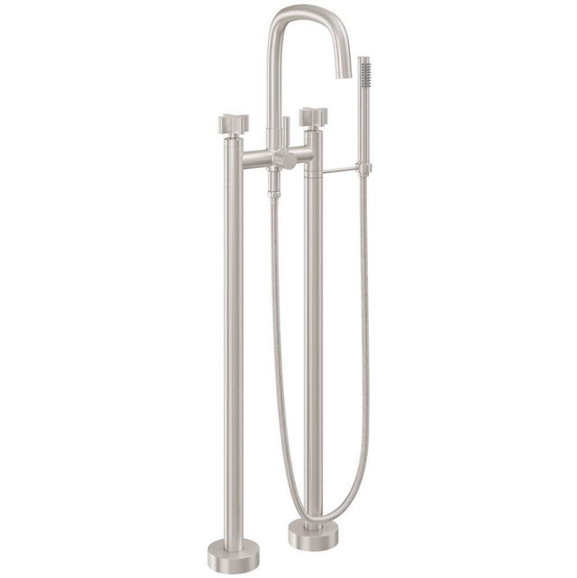 California Faucets - Contemporary Floor Mount Tub Filler - Gloss White