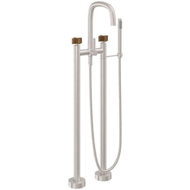 California Faucets - Contemporary Floor Mount Tub Filler - Gloss White