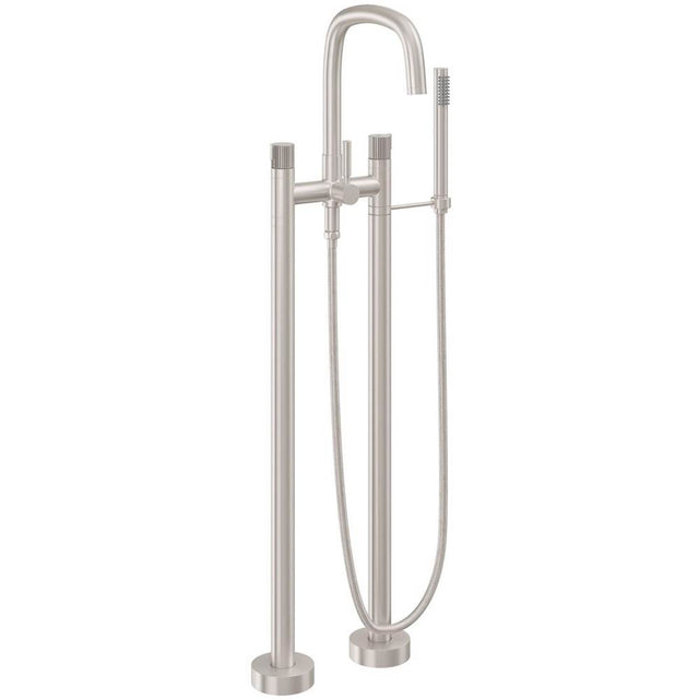 California Faucets - Contemporary Floor Mount Tub Filler - Ultra Stainless Steel