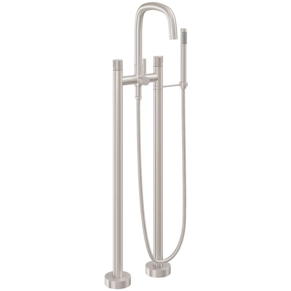 California Faucets - Contemporary Floor Mount Tub Filler - Ultra Stainless Steel