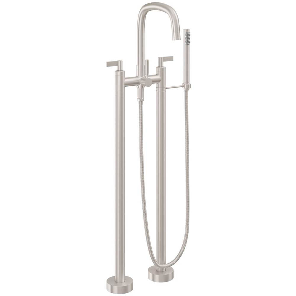 California Faucets - Contemporary Floor Mount Tub Filler - Gloss White