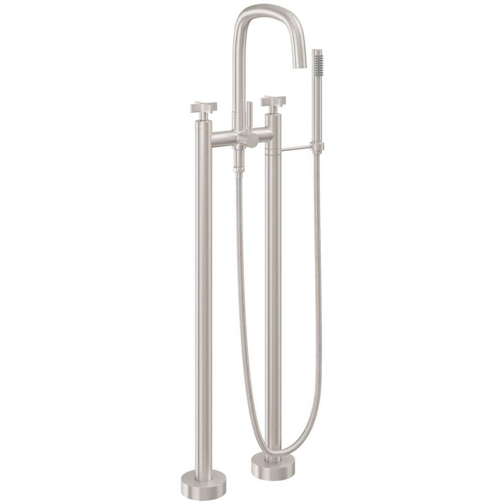 California Faucets - Contemporary Floor Mount Tub Filler - Gloss White
