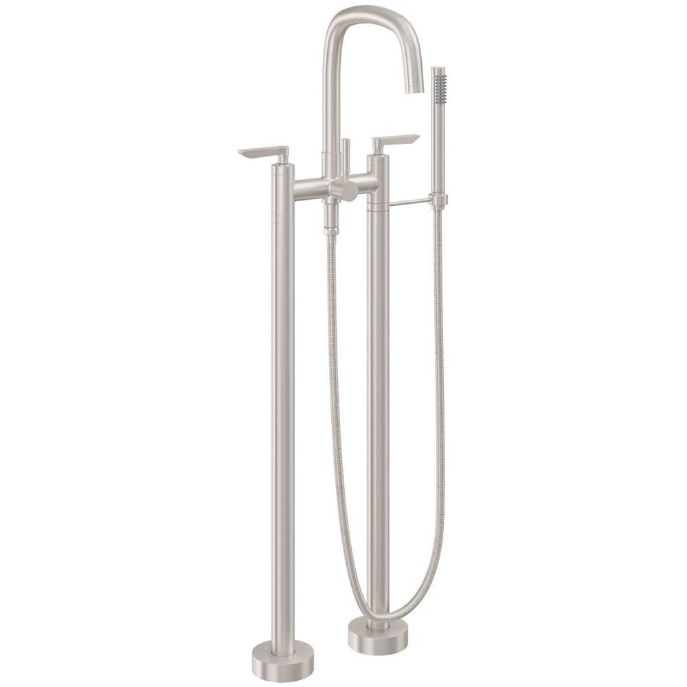 California Faucets - Contemporary Floor Mount Tub Filler - Gloss White