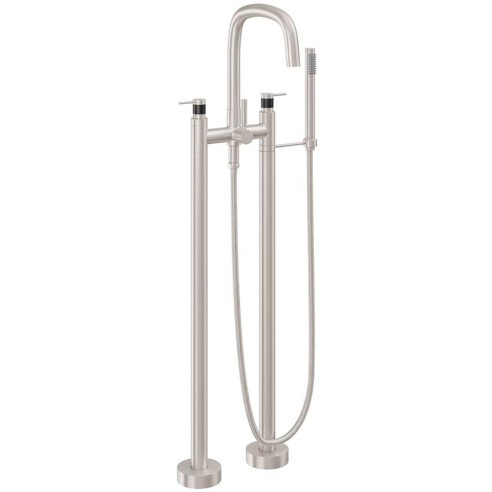 California Faucets - Contemporary Floor Mount Tub Filler - Gloss White