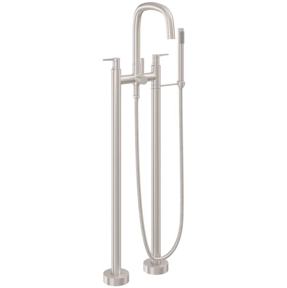 California Faucets - Contemporary Floor Mount Tub Filler - Gloss White