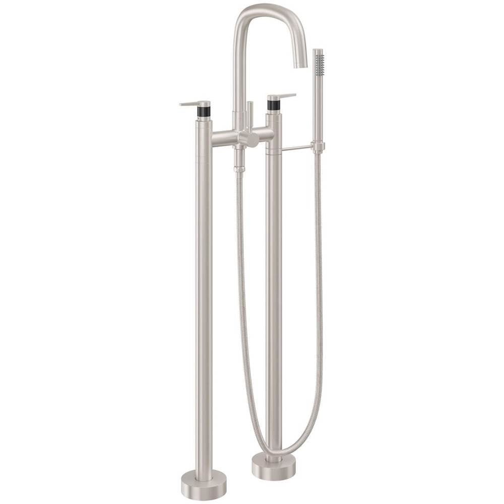 California Faucets - Contemporary Floor Mount Tub Filler - Gloss White