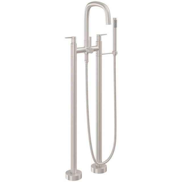 California Faucets - Contemporary Floor Mount Tub Filler - Gloss White