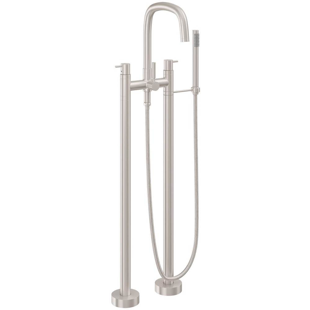 California Faucets - Contemporary Floor Mount Tub Filler - Gloss White
