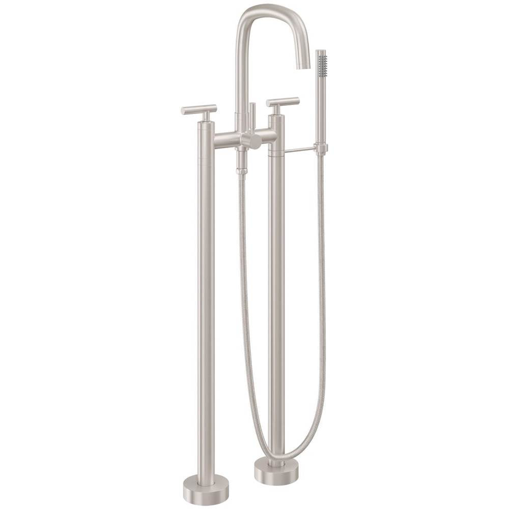 California Faucets - Contemporary Floor Mount Tub Filler - Gloss White