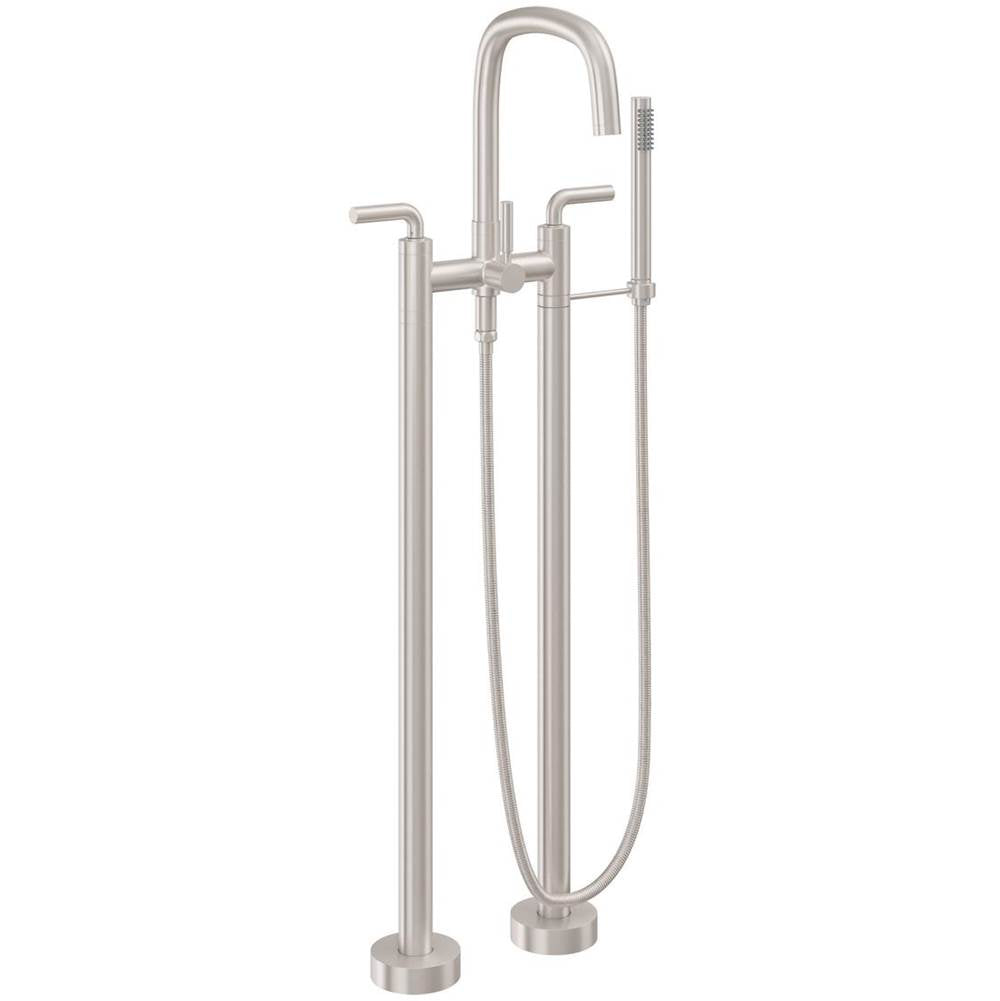 California Faucets - Contemporary Floor Mount Tub Filler - Gloss White