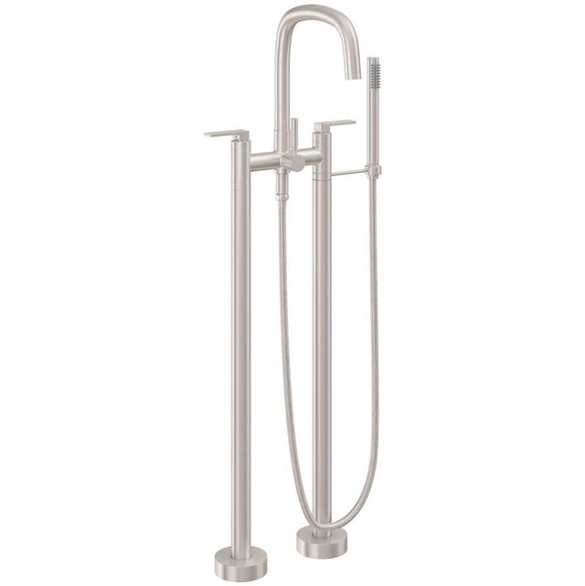 California Faucets - Contemporary Floor Mount Tub Filler - Gloss White