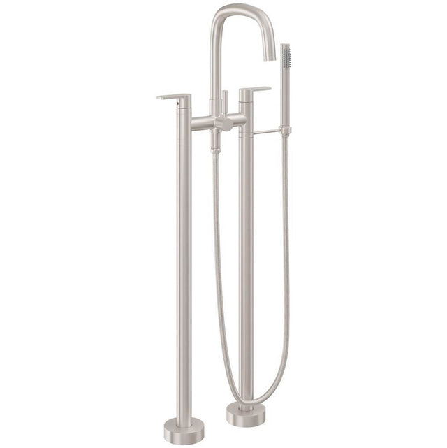 California Faucets - Contemporary Floor Mount Tub Filler - Gloss White