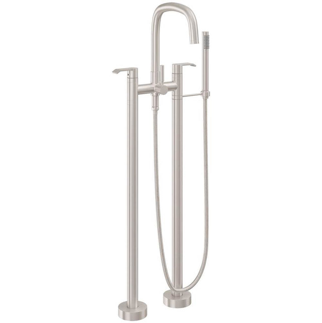 California Faucets - Contemporary Floor Mount Tub Filler - Gloss White
