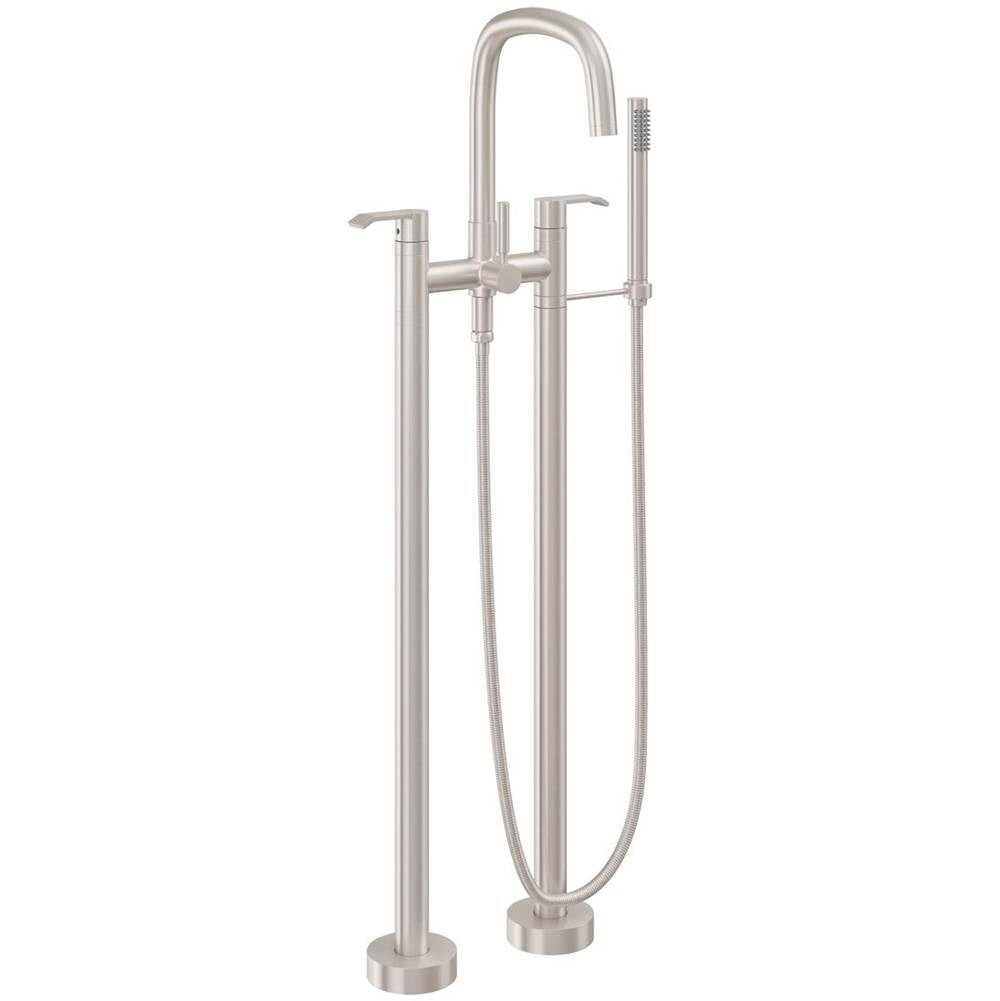 California Faucets - Contemporary Floor Mount Tub Filler - Gloss White