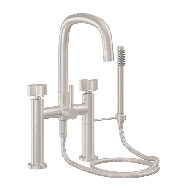 California Faucets - Contemporary Deck Mount Tub Filler - Gloss White