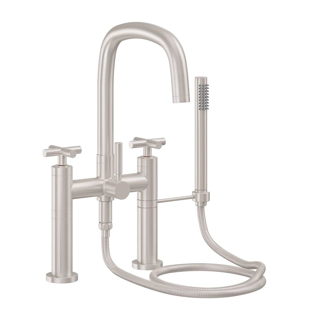 California Faucets - Contemporary Deck Mount Tub Filler - Gloss White
