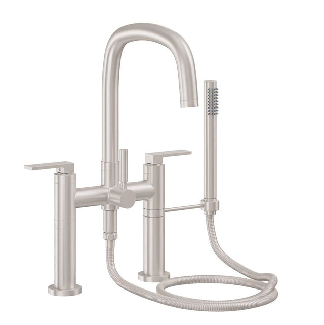 California Faucets - Contemporary Deck Mount Tub Filler - Gloss White