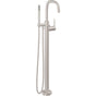 California Faucets - Contemporary Single Hole Floor Mount Tub Filler 1/4 Quad Arc Spout - Gloss White