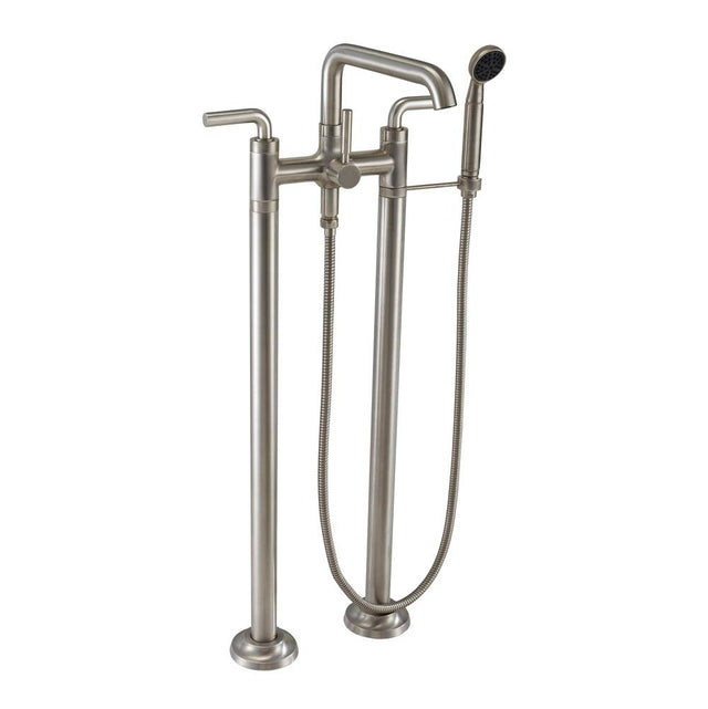 California Faucets - Industrial Floor Mount Tub Filler - Low Quad Spout - Gloss White