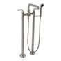 California Faucets - Industrial Floor Mount Tub Filler - Low Quad Spout - Gloss White