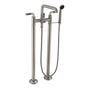 California Faucets - Industrial Floor Mount Tub Filler - Low Quad Spout - Gloss White