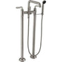 California Faucets - Industrial Floor Mount Tub Filler - Low Quad Spout - Gloss White