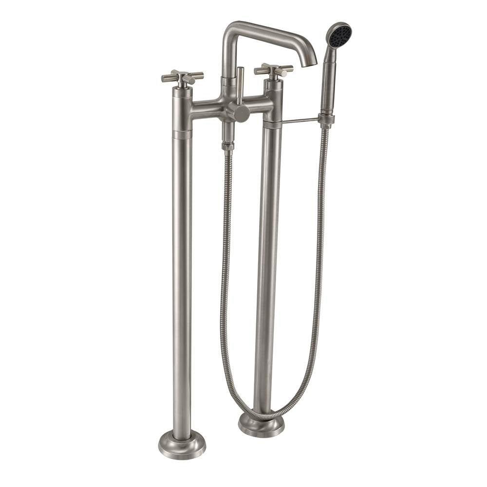 California Faucets - Industrial Floor Mount Tub Filler - Low Quad Spout - Gloss White