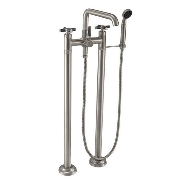 California Faucets - Industrial Floor Mount Tub Filler - Low Quad Spout - Gloss White