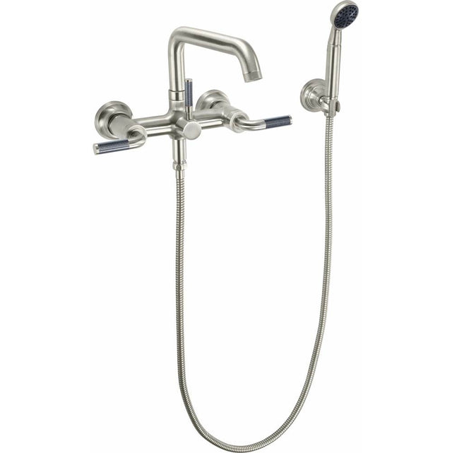 California Faucets - Industrial Wall Mount Tub Filler - Low Quad Spout - Gloss White