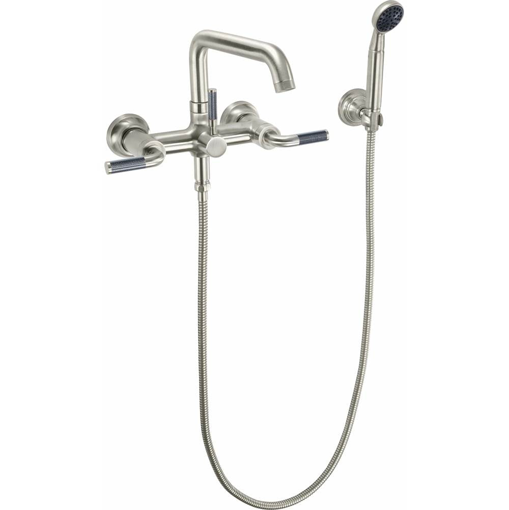 California Faucets - Industrial Wall Mount Tub Filler - Low Quad Spout - Gloss White