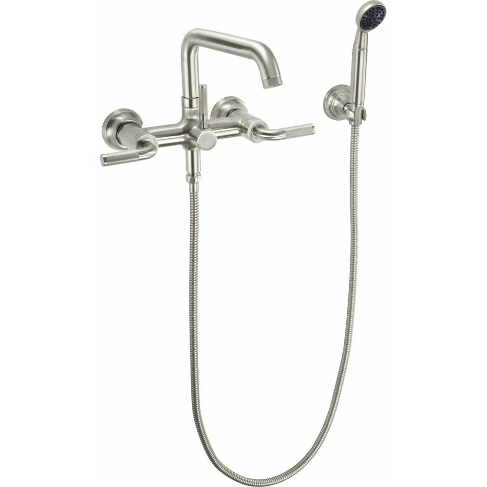California Faucets - Industrial Wall Mount Tub Filler - Low Quad Spout - Gloss White