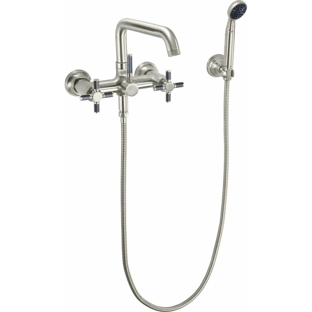 California Faucets - Industrial Wall Mount Tub Filler - Low Quad Spout - Gloss White