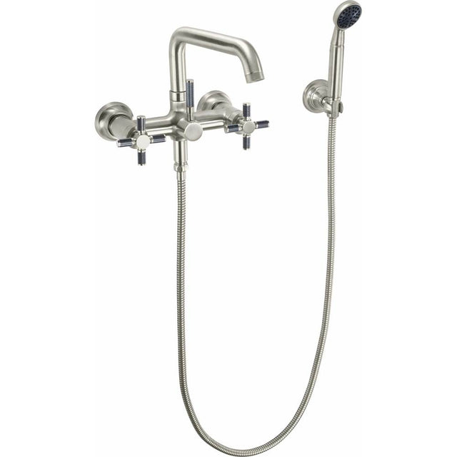 California Faucets - Industrial Wall Mount Tub Filler - Low Quad Spout - Gloss White