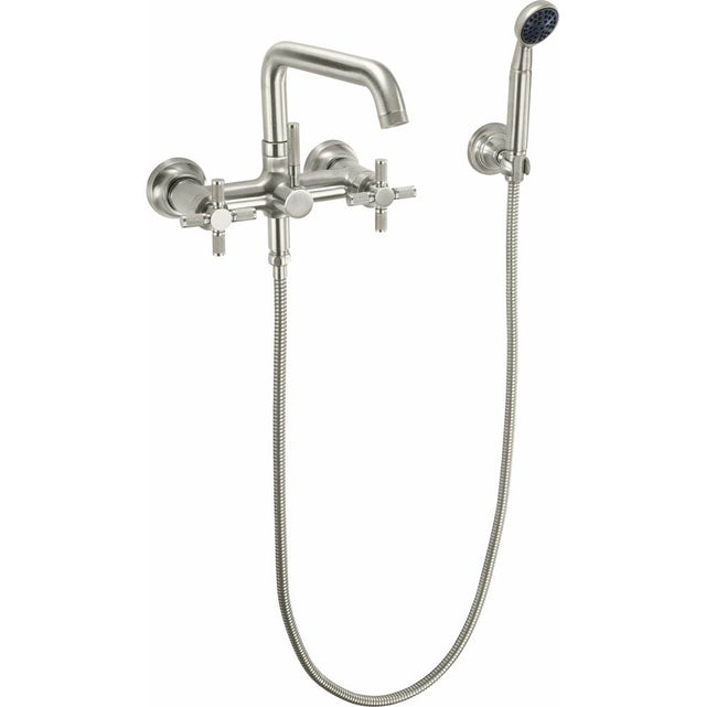 California Faucets - Industrial Wall Mount Tub Filler - Low Quad Spout - Gloss White