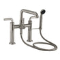 California Faucets - Industrial Deck Mount Tub Filler - Low Quad Spout - Gloss White