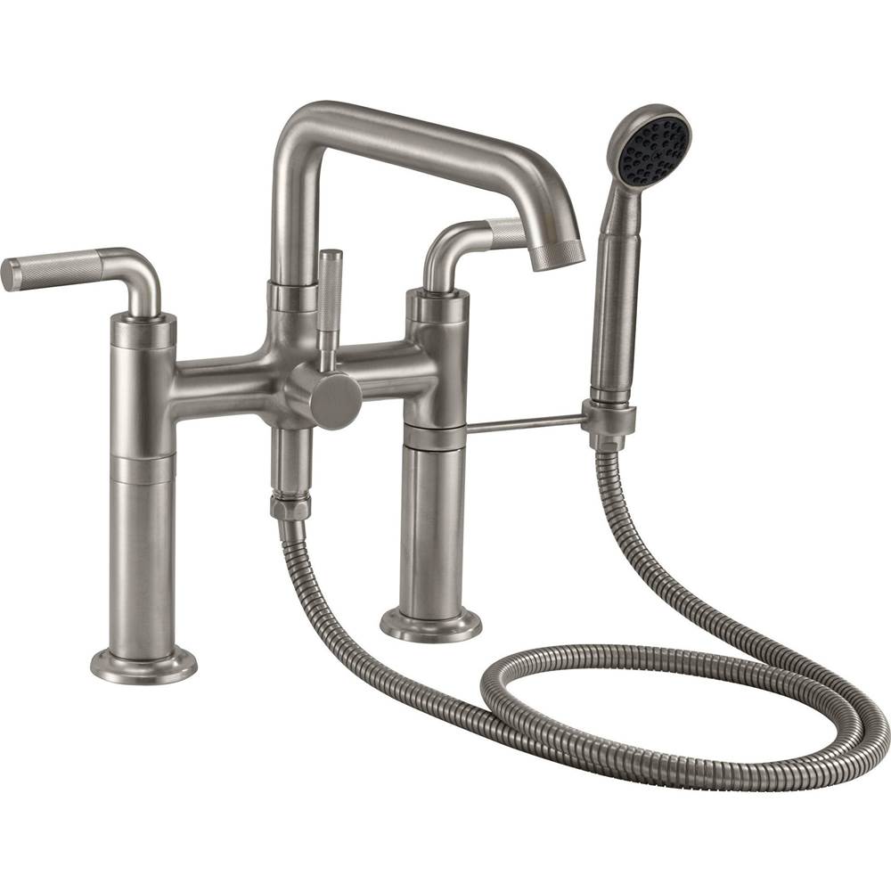 California Faucets - Industrial Deck Mount Tub Filler - Low Quad Spout - Gloss White