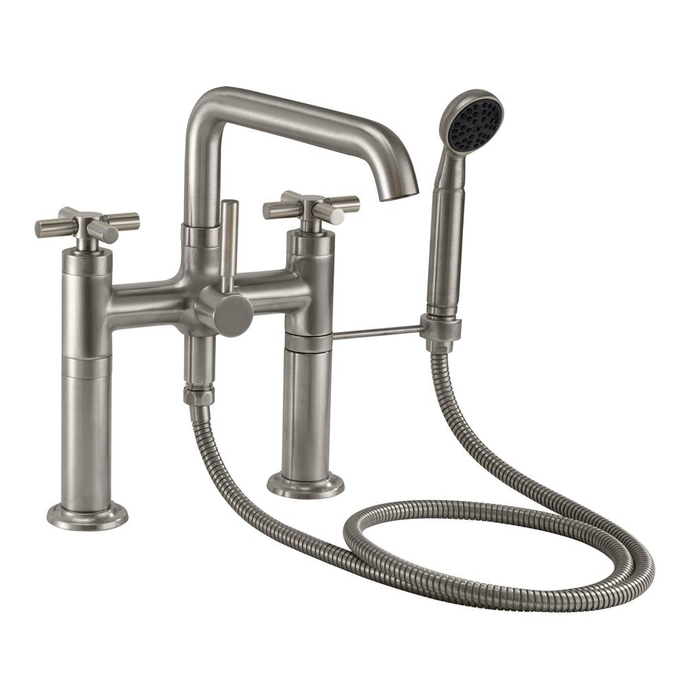 California Faucets - Industrial Deck Mount Tub Filler - Low Quad Spout - Gloss White